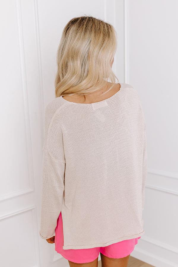Champagne Please Sweater in Stone Product Image