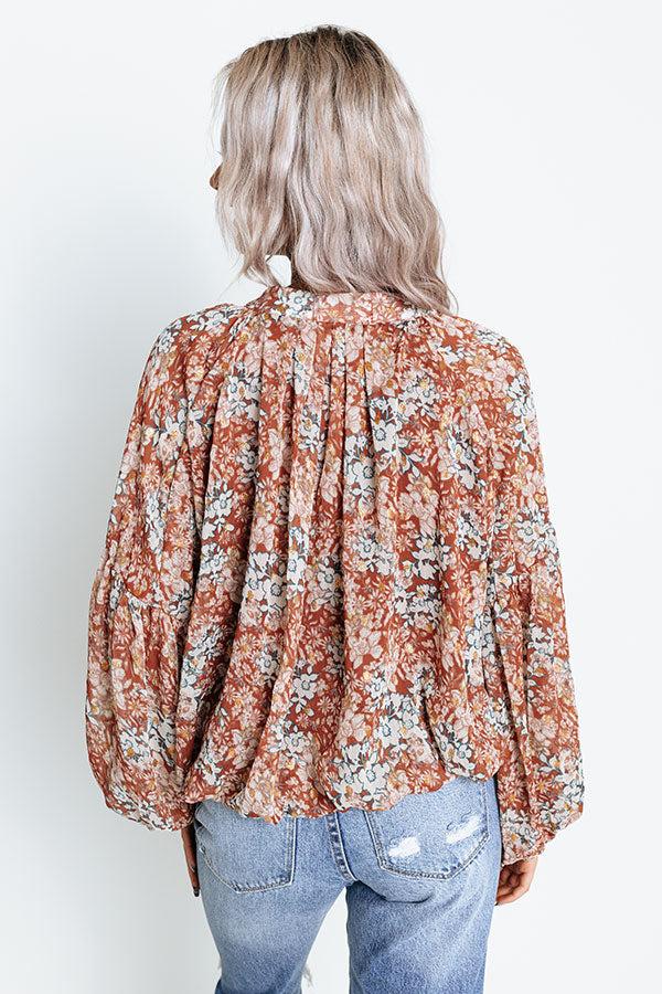 Never Stray Floral Top In Rust Product Image