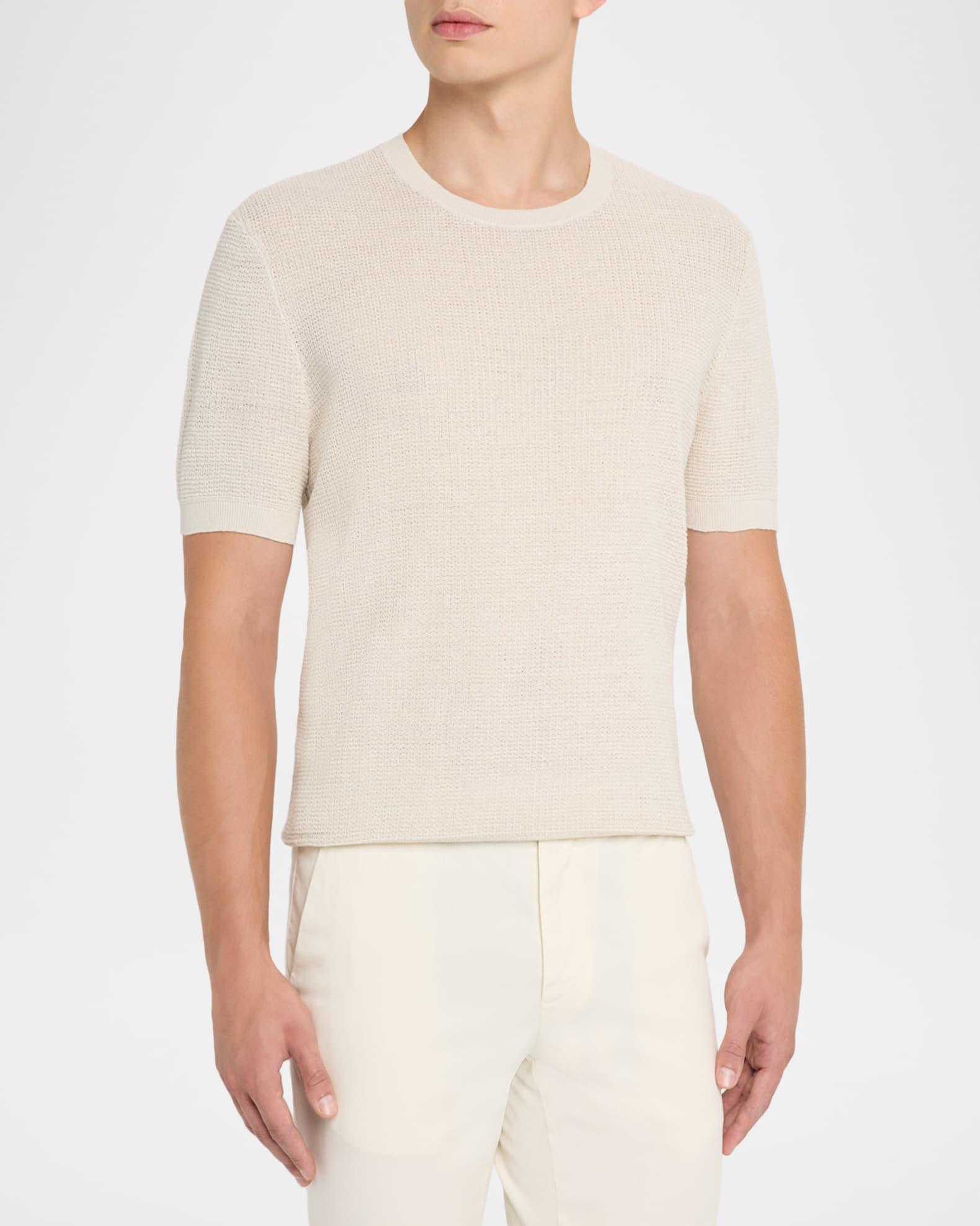 Men's Textured Linen Short-Sleeve Sweater Product Image