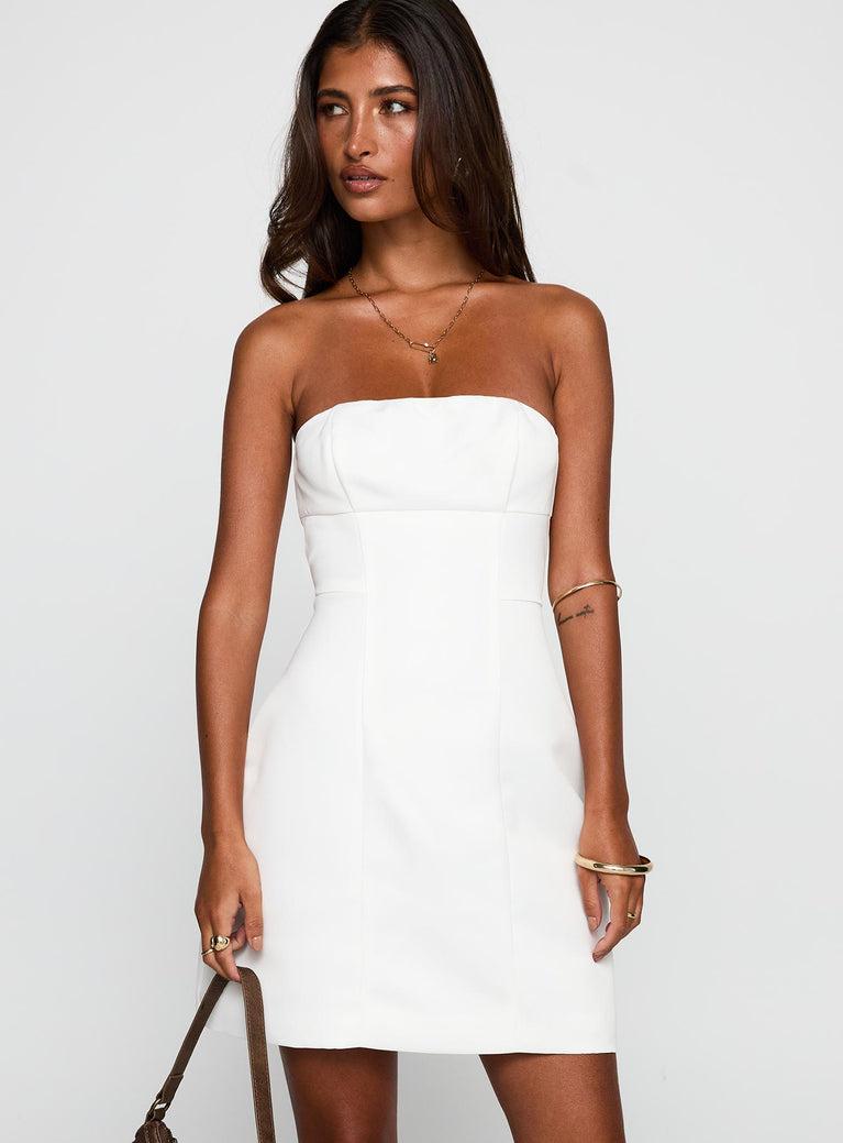 Gywneira Strapless Mini Dress White Product Image