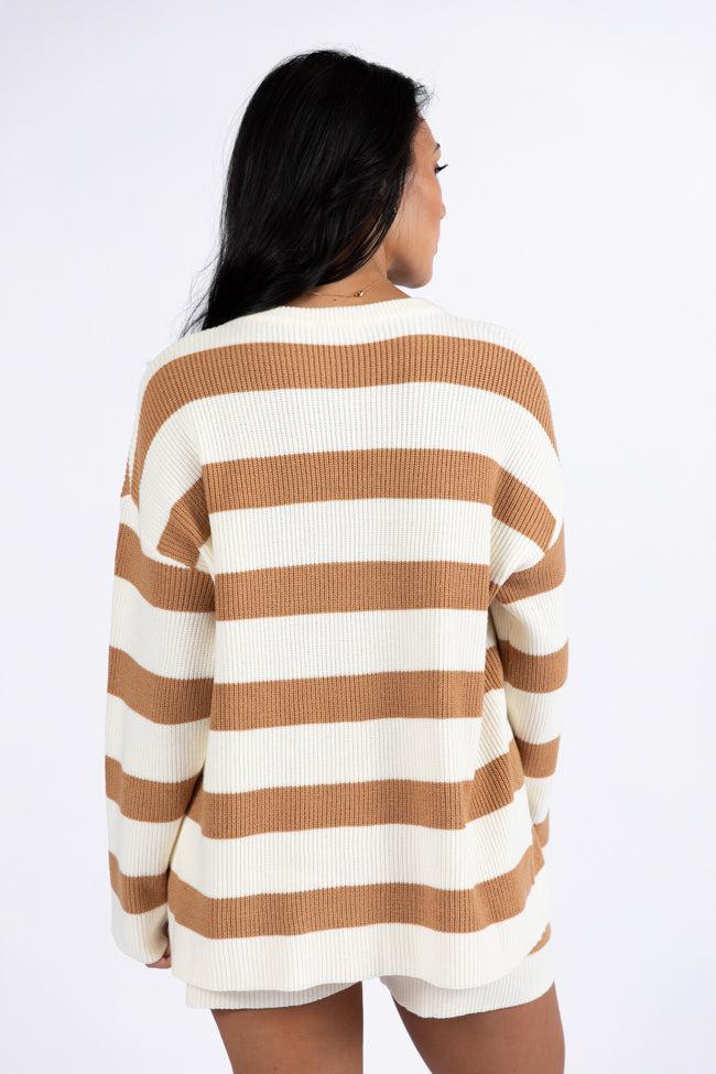 Sign Of The Times Ivory and Tan Striped Sweater Set SALE Product Image