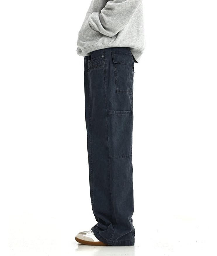 RT No. 11428 DARK GRAY STRAIGHT CARPENTER PANTS Product Image