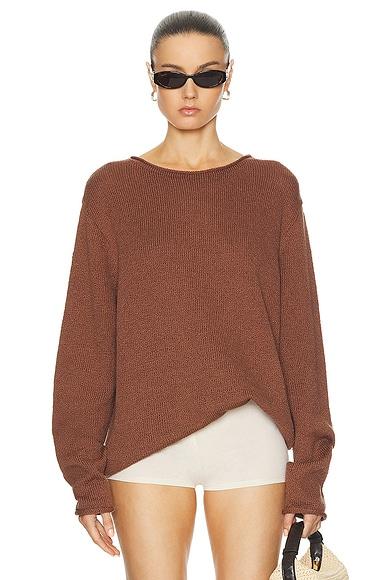 Solid Roll Crew Sweater Product Image