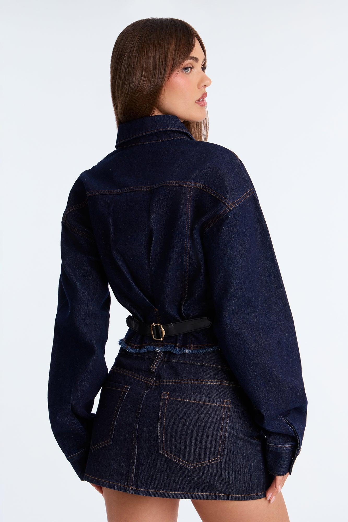 Western Way Back Cinch Denim Jacket - Dark Wash Female Product Image