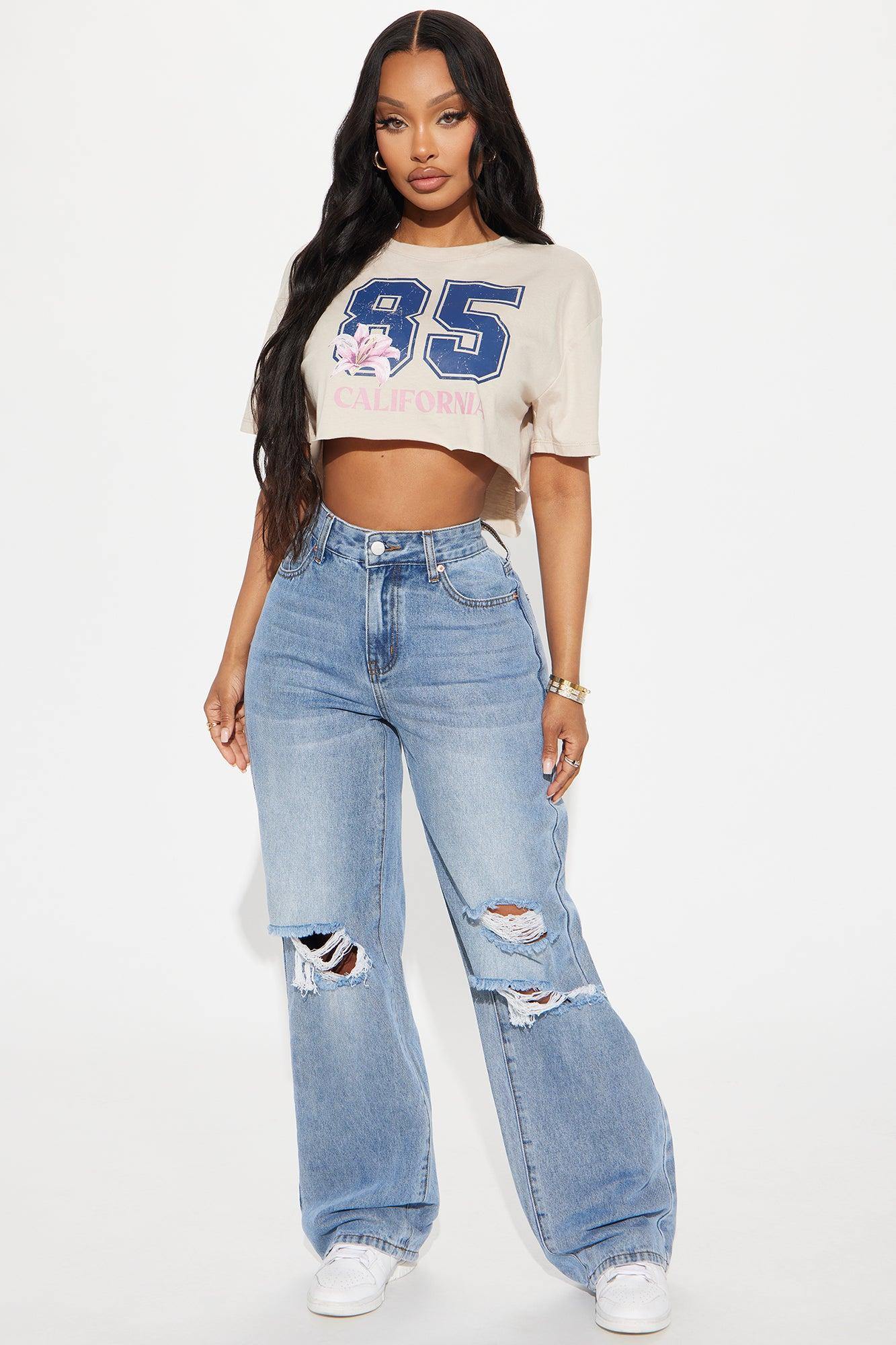 California Honey Cropped Tee - Taupe Product Image