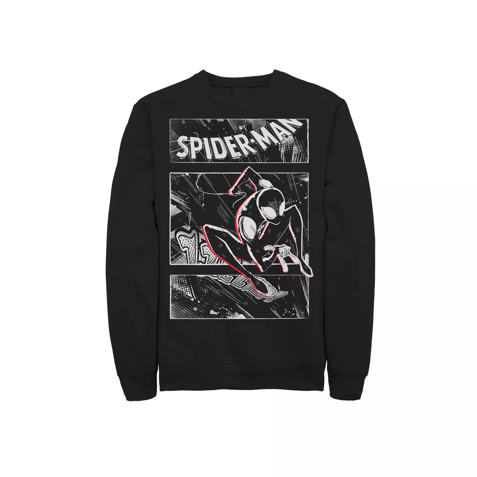 Men's Marvel Spider-Man Spiderverse Comic Retro Graphic Fleece Pullover,  Product Image