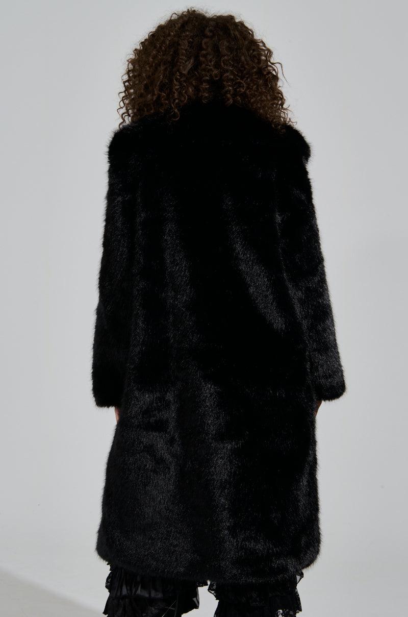 LENOX FAUX FUR TRENCH IN BLACK Product Image