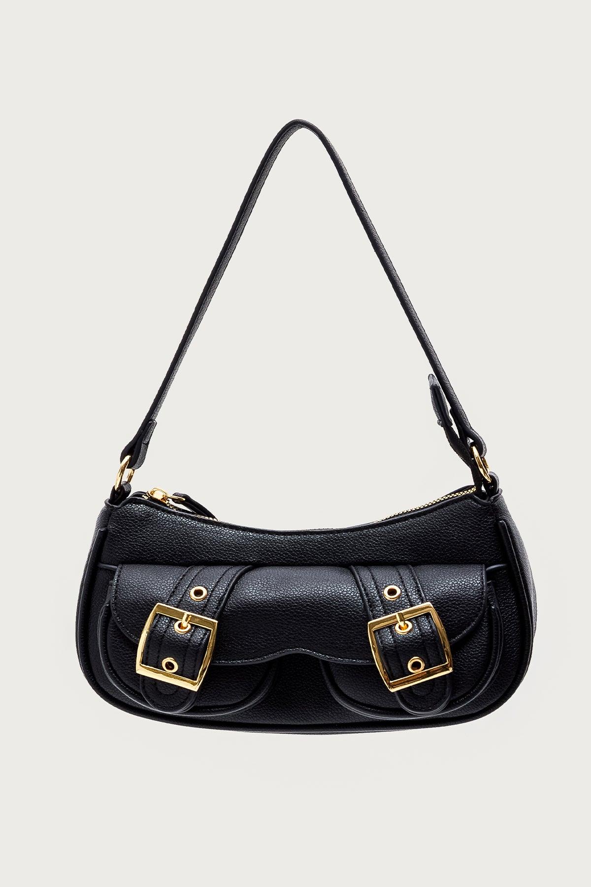 Zinnia Faux Leather Buckle Bag Product Image