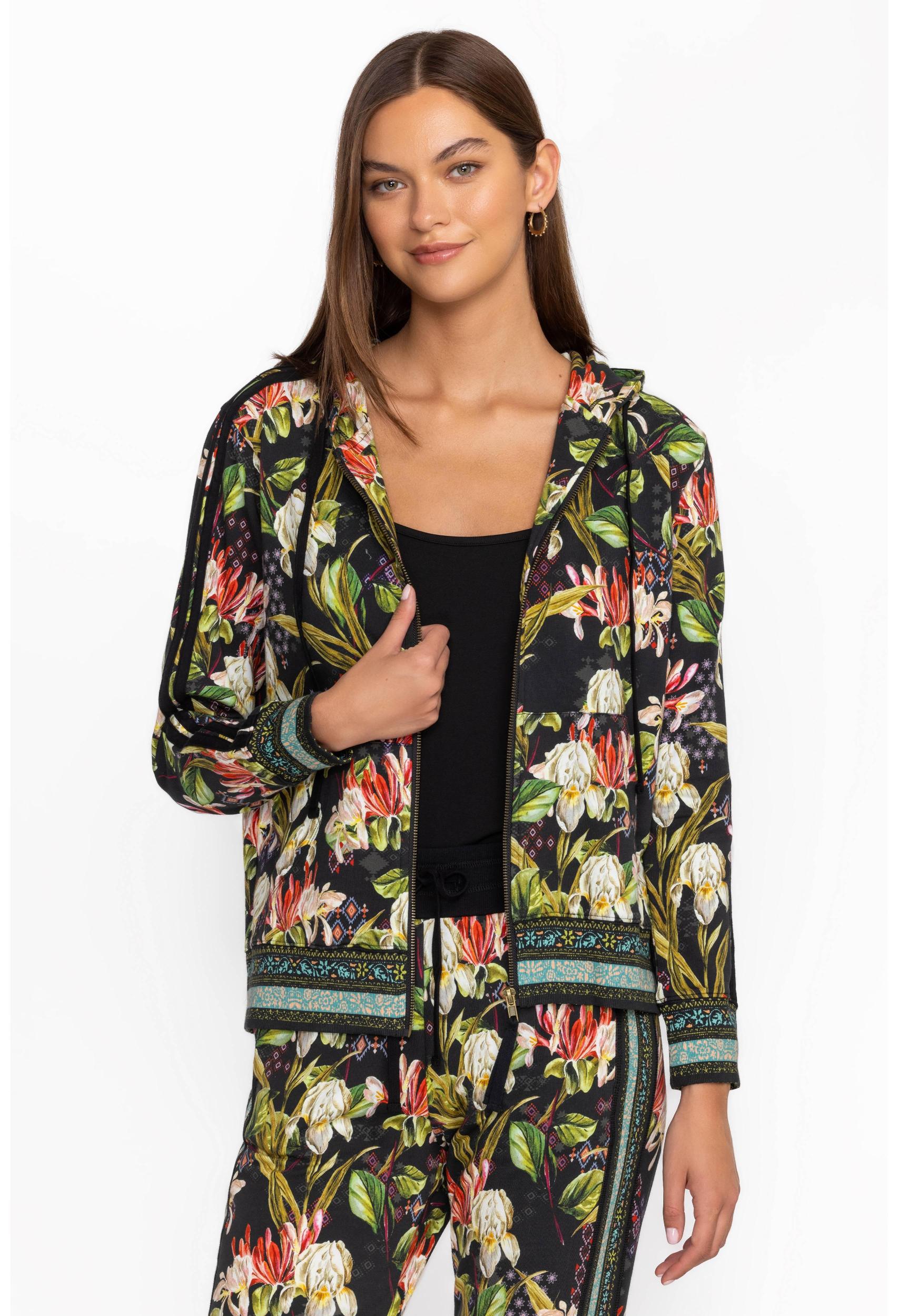 JOHNNY WAS ZIP FRONT HOODIE WITH TAPE -SALE Product Image