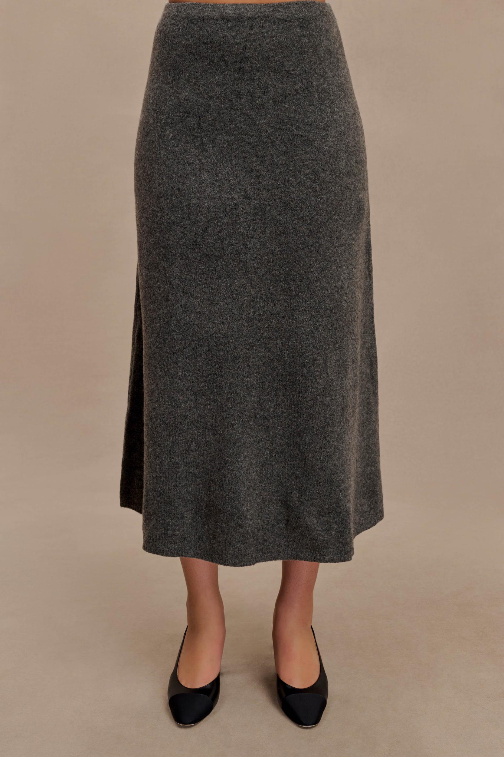 Vivica Knit Maxi Skirt - Charcoal Marle Product Image