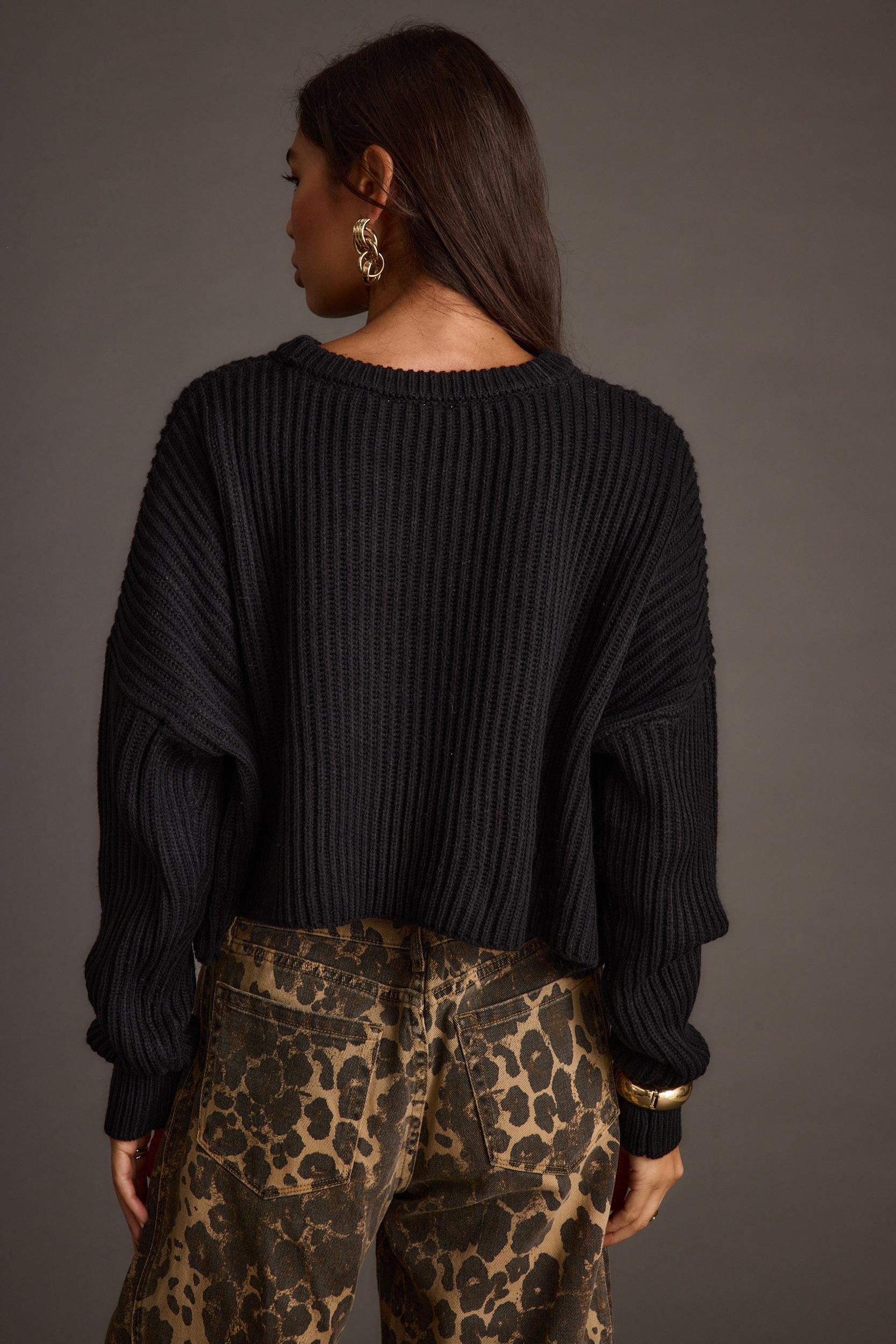 Maxine Black Cropped Sweater Product Image