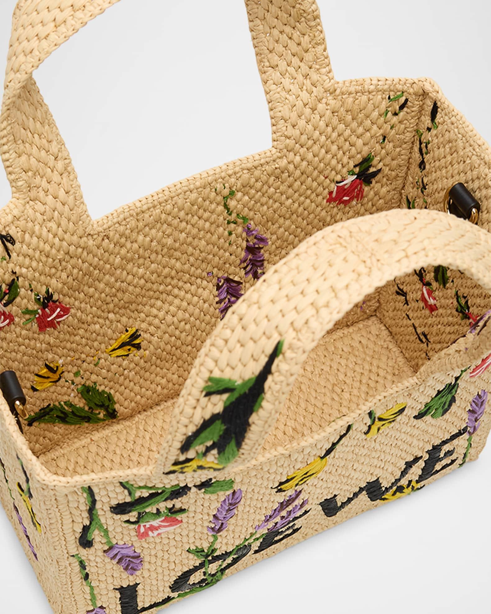x Paula’s Ibiza Small Flower Tote Bag in Raffia Product Image