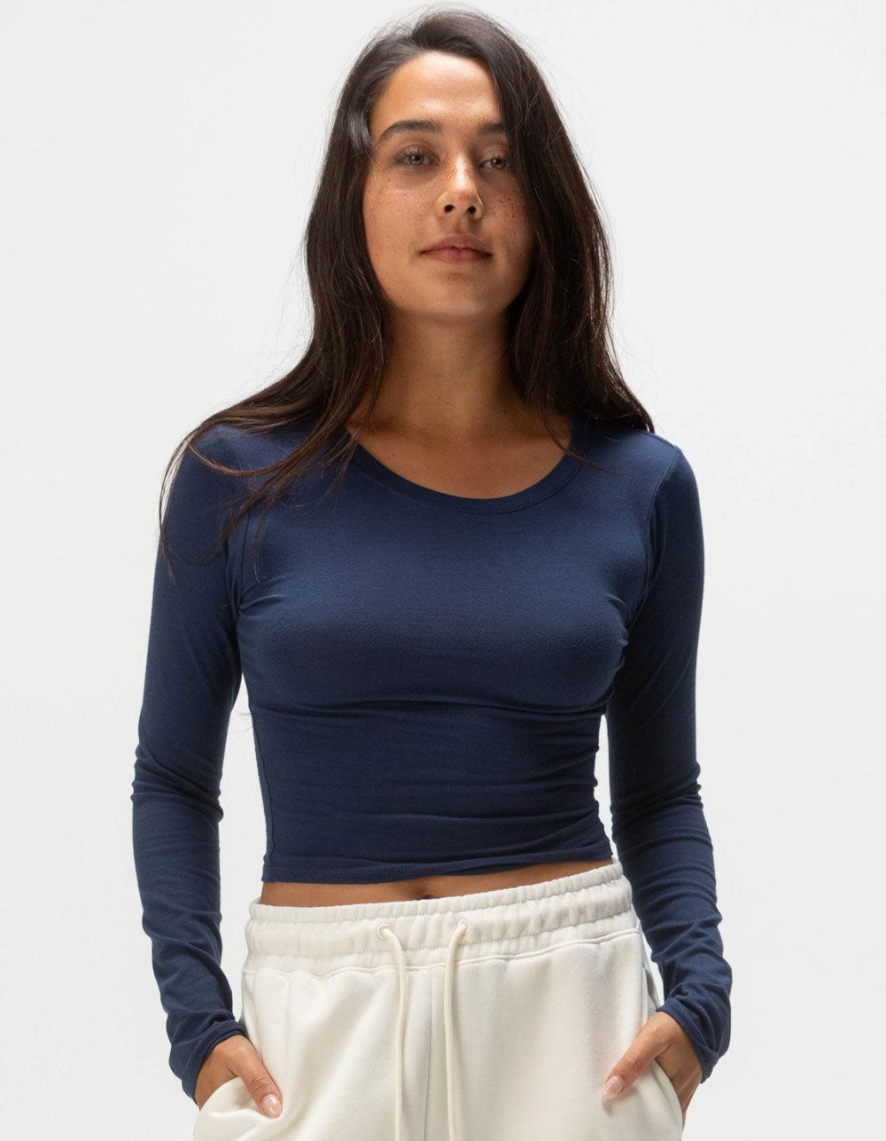 TILLYS Long Sleeve Womens Baby Tee - HEATHER GRAY Product Image