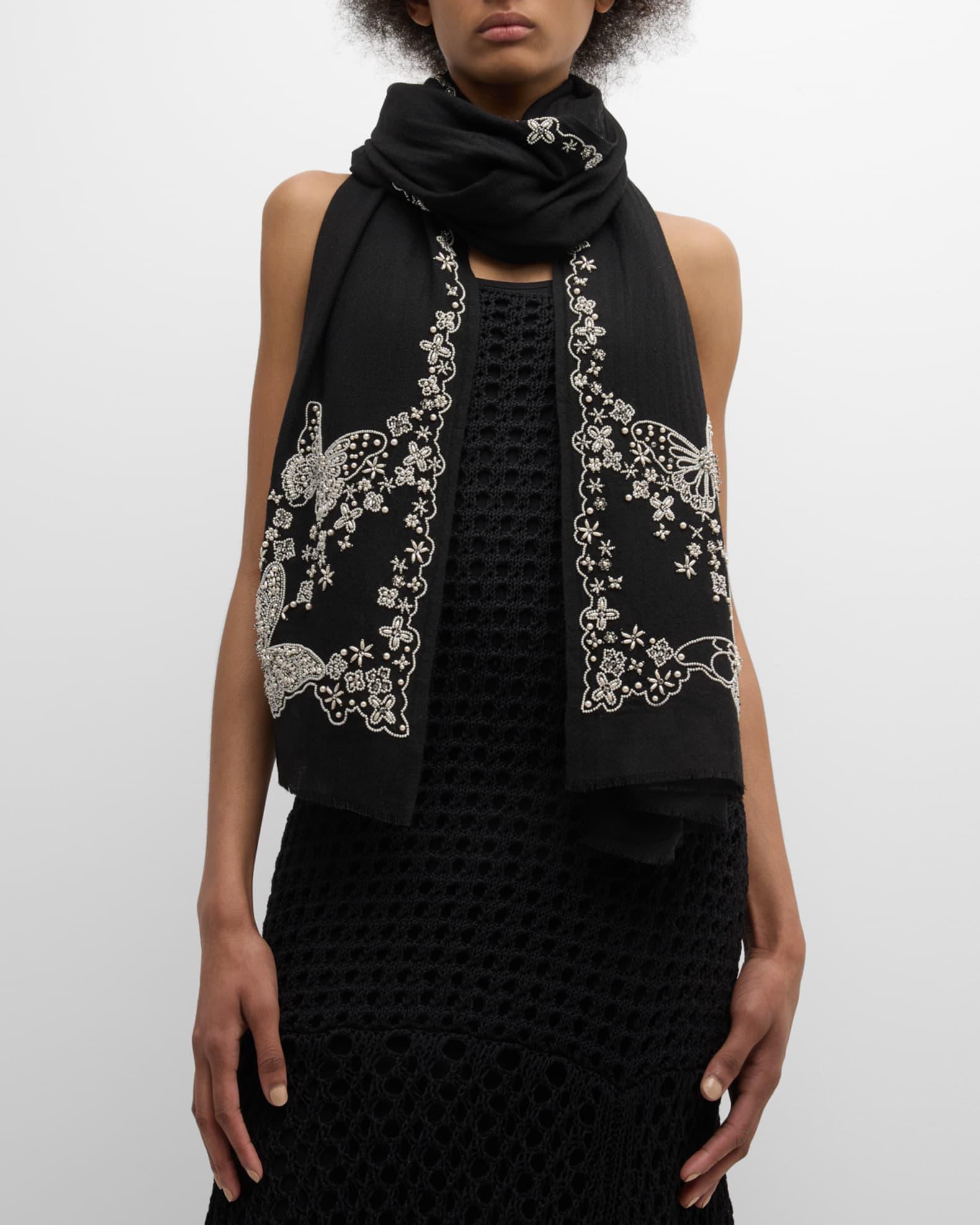 Pearly Butterfly Merino Wool Scarf Product Image