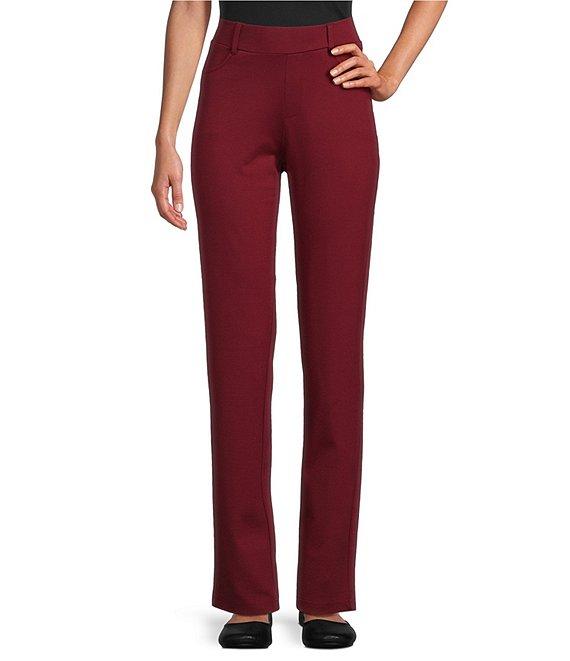 Intro Stella Double Knit Slim Straight Leg Pull-On Pants Product Image