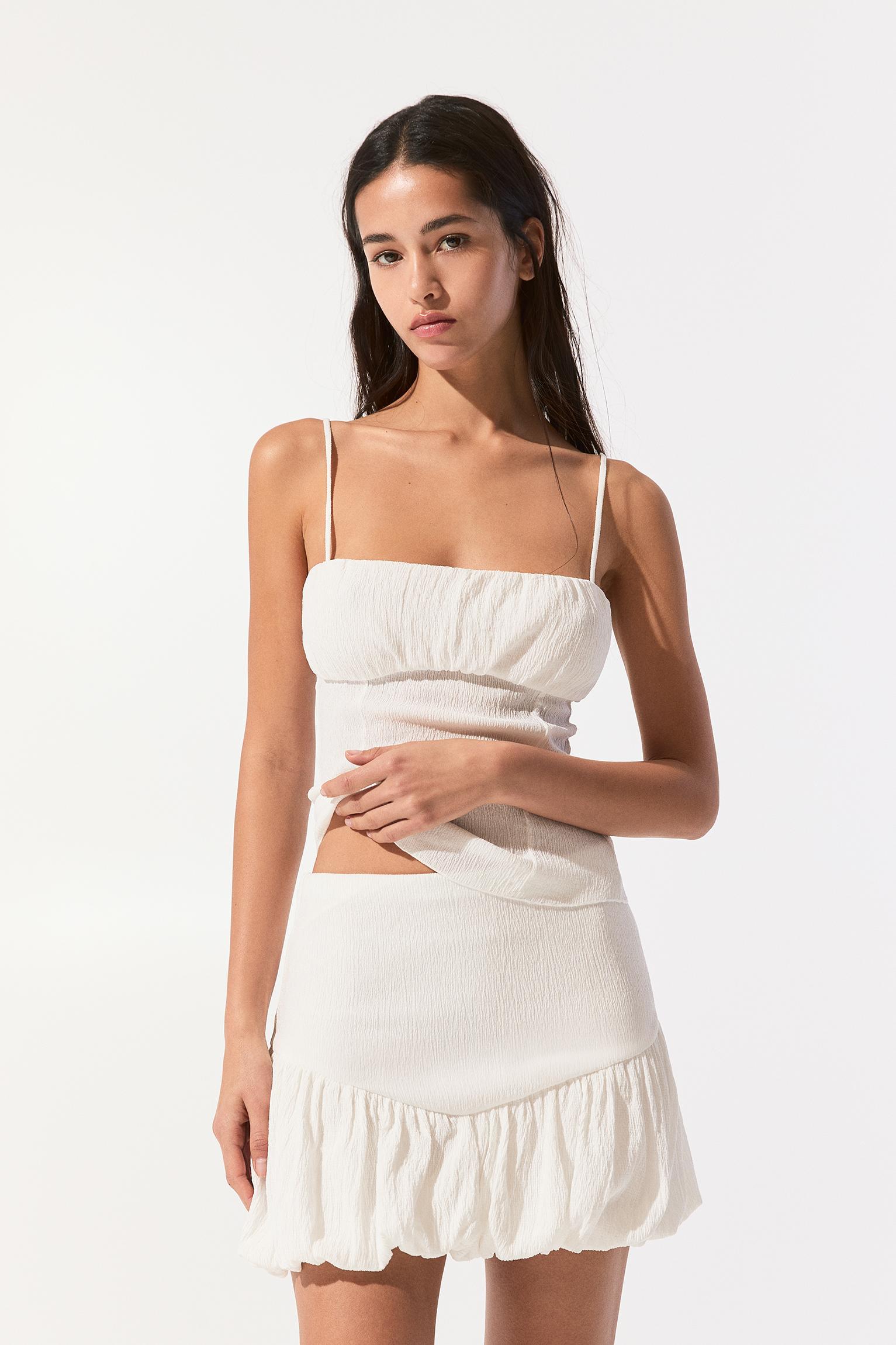 Balloon mini skirt with yoke detail Product Image