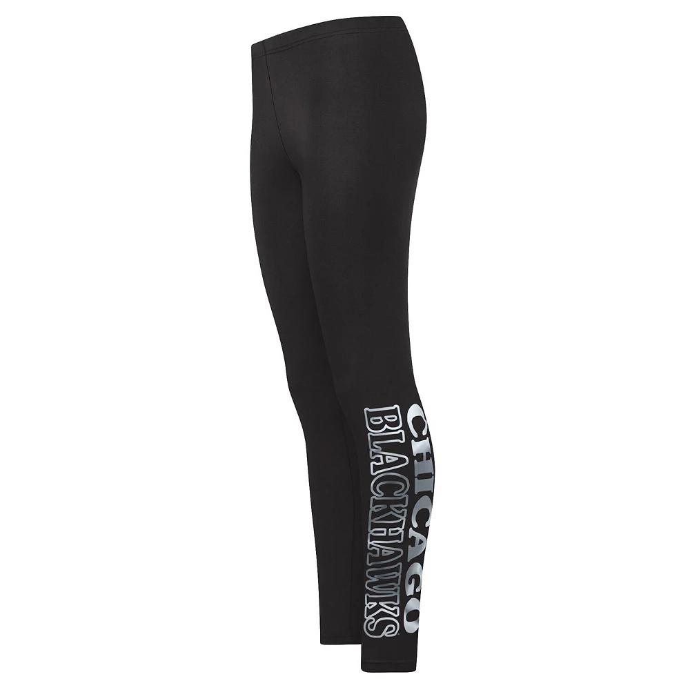 Women's G-III Sports by Carl Banks Black Chicago Blackhawks Stadium Leggings,  Product Image