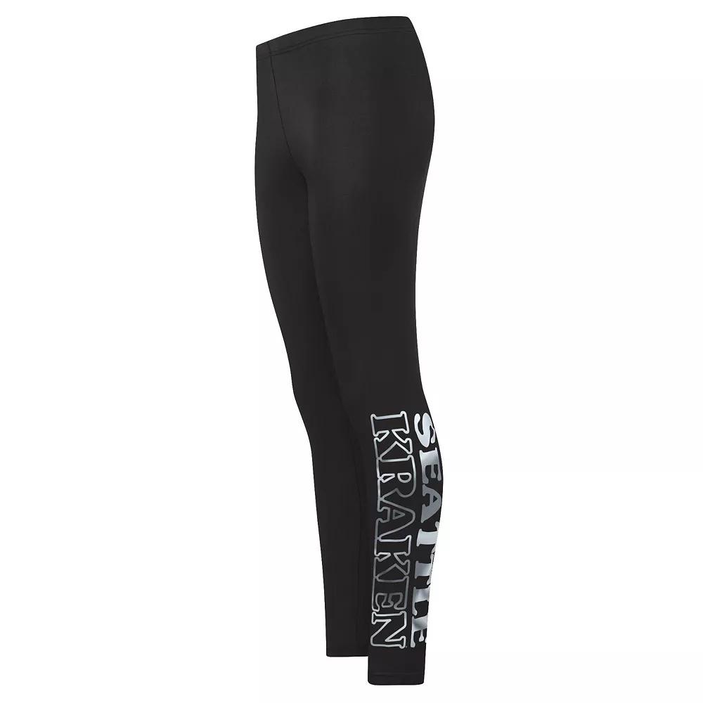 Women's G-III Sports by Carl Banks Black Seattle Kraken Stadium Leggings,  Product Image