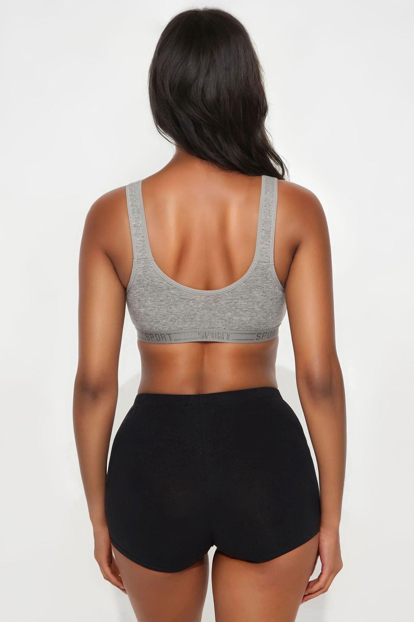 Sporty Look 2 Pack Wireless Molded Cup Cotton Bra - Grey/combo Female Product Image