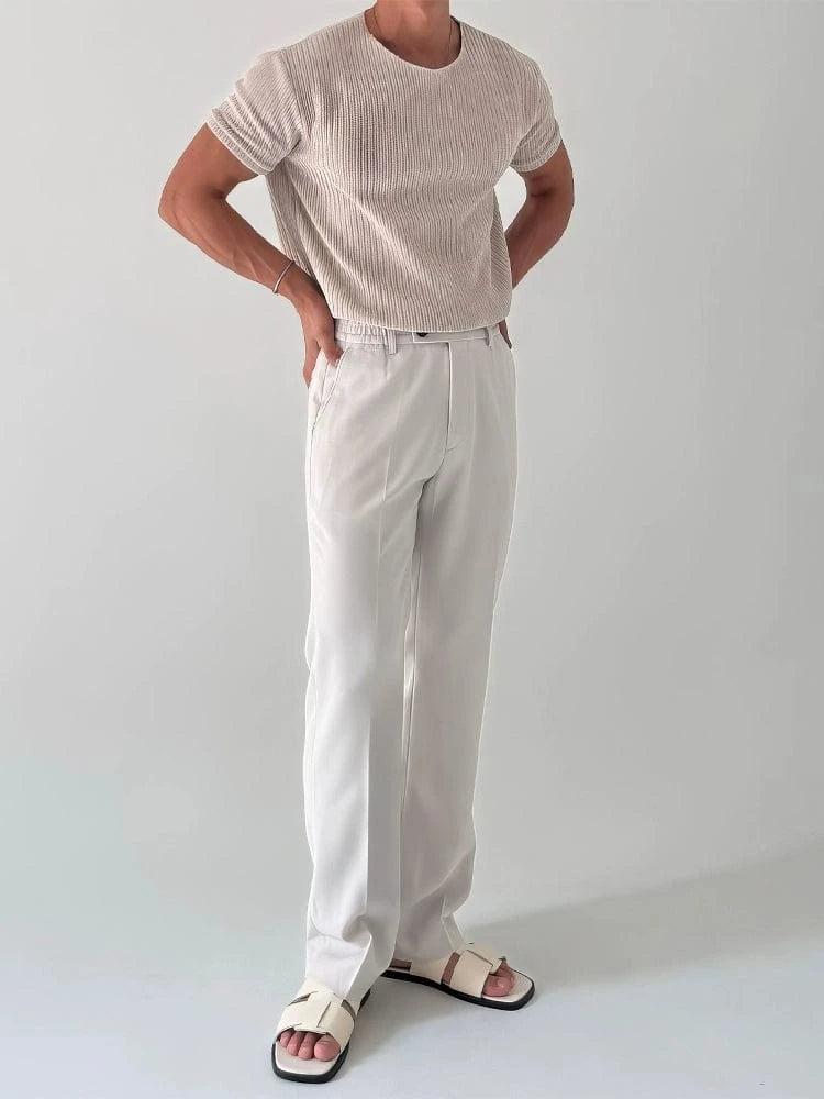 RT No. 13032 CREAM KNIT SHORT SLEEVE Product Image