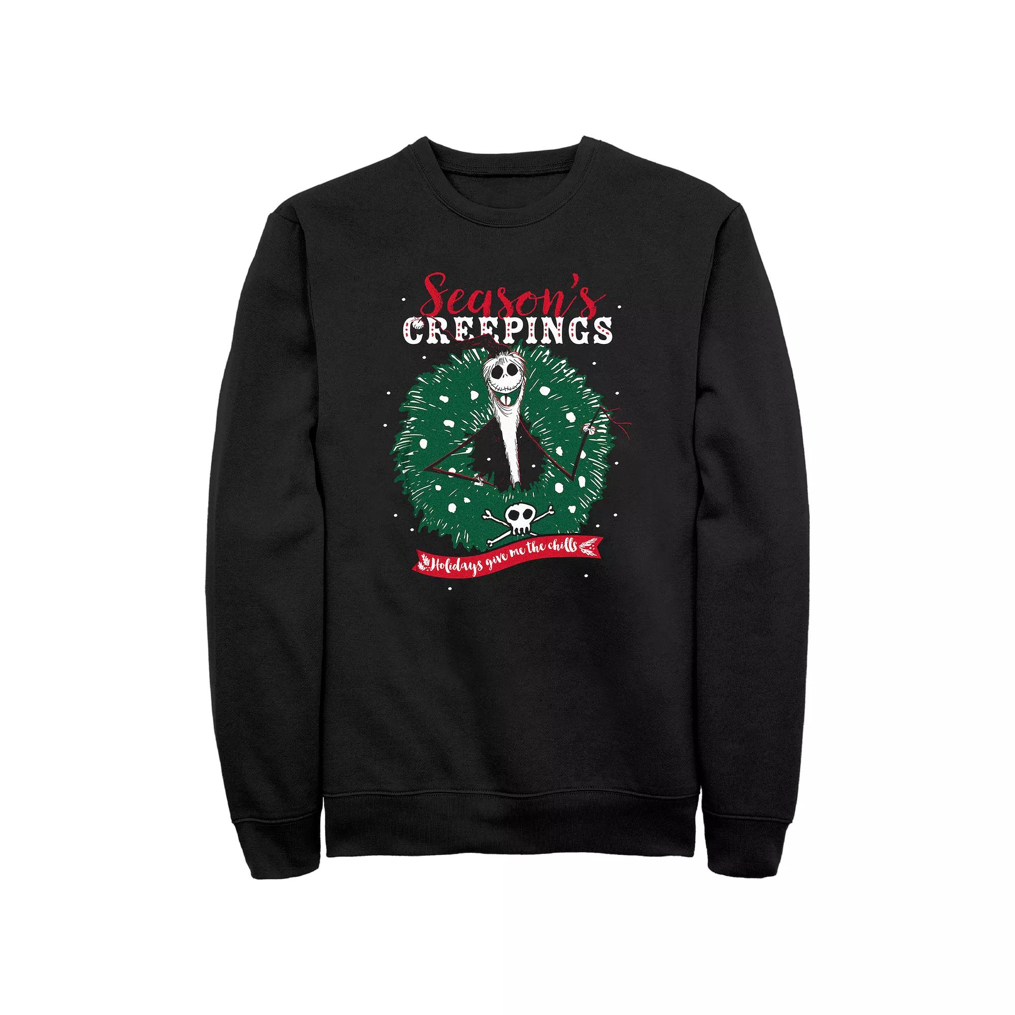 Men's Nightmare Before Christmas Seasons Creepings Holiday Give Me The Chills Sweatshirt,  Product Image