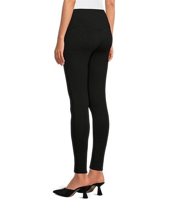 Slim Factor by Investments Ponte Knit Wide Waist Leggings Product Image