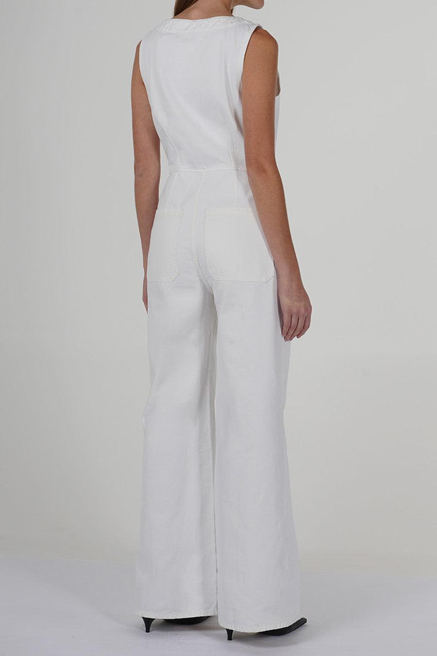Callahan Wide Leg Jumpsuit - Vintage White Product Image