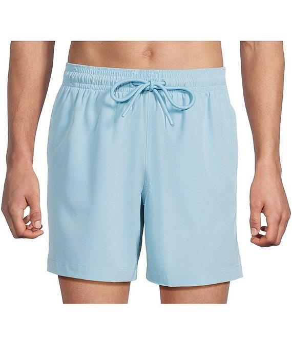 Caribbean Palmsway 6#double; Solid Swim Trunks Product Image