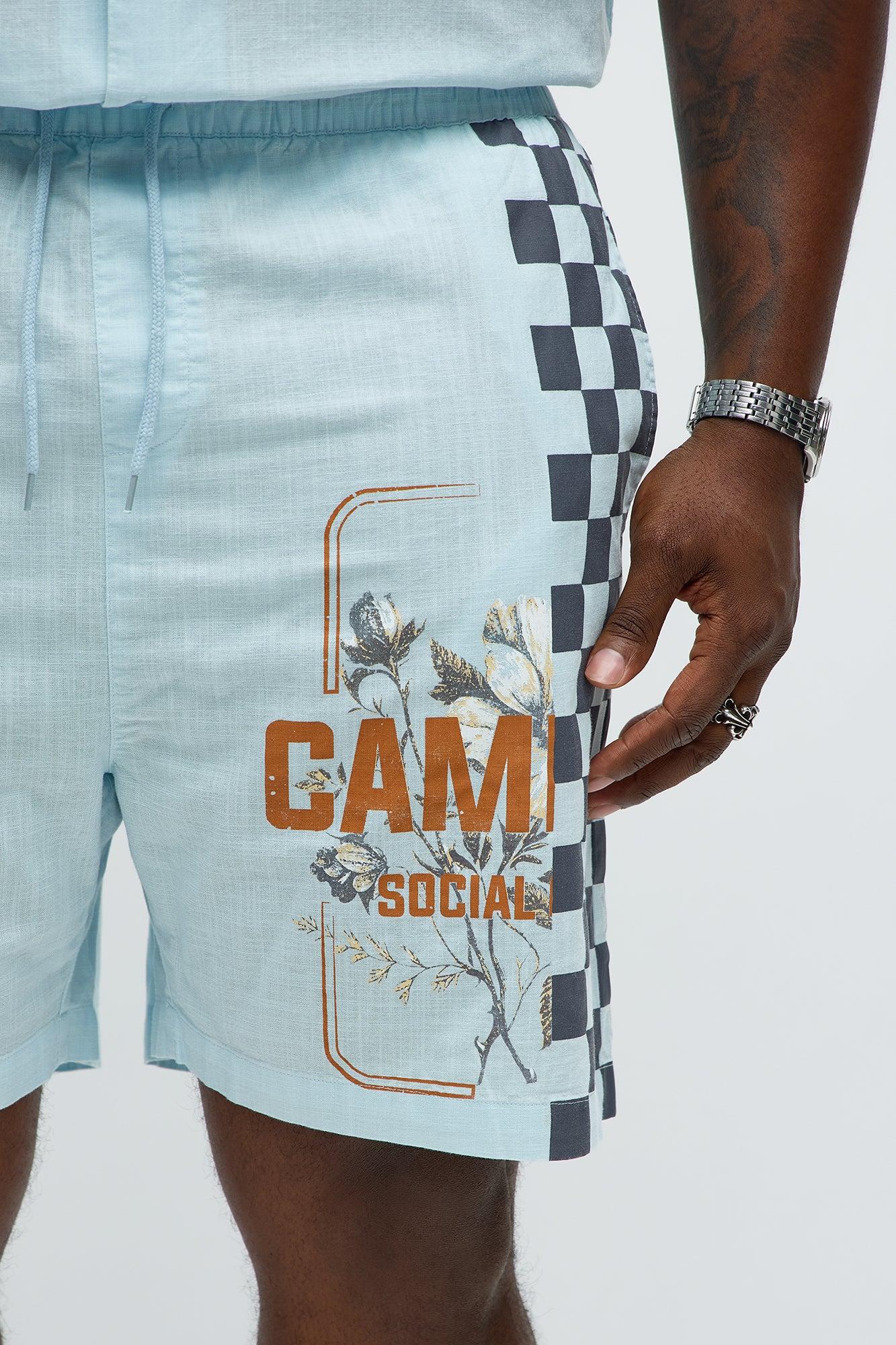 Groves Relaxed Drawstring Shorts - Light Blue Male Product Image