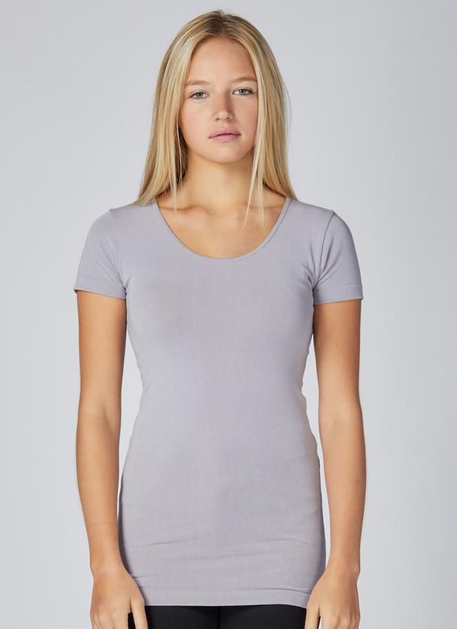 Bamboo Short Sleeve Scoop Neck Tee Product Image