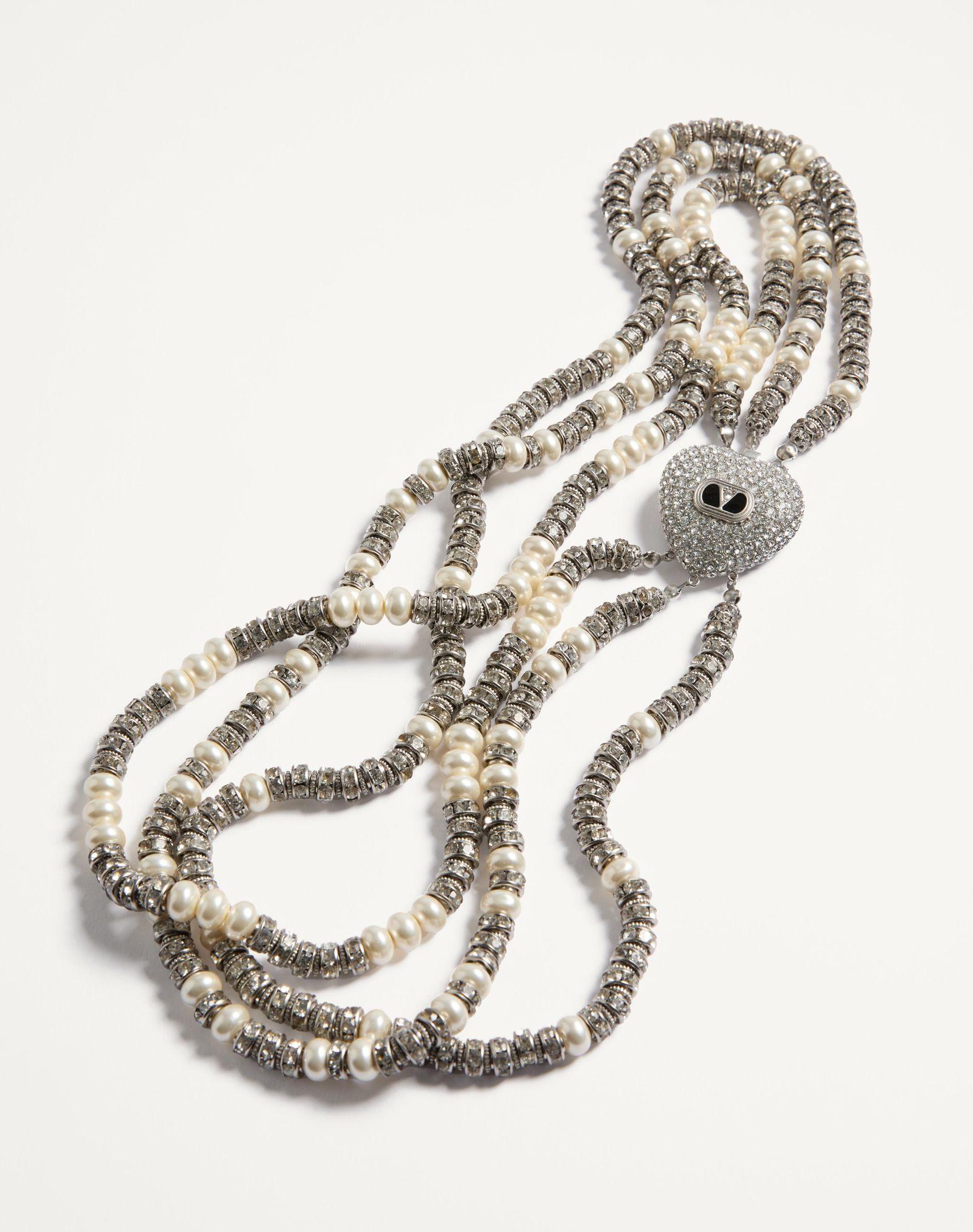 Coeur Royal Necklace In Metal, Enamel, Pearls And Crystals  Product Image