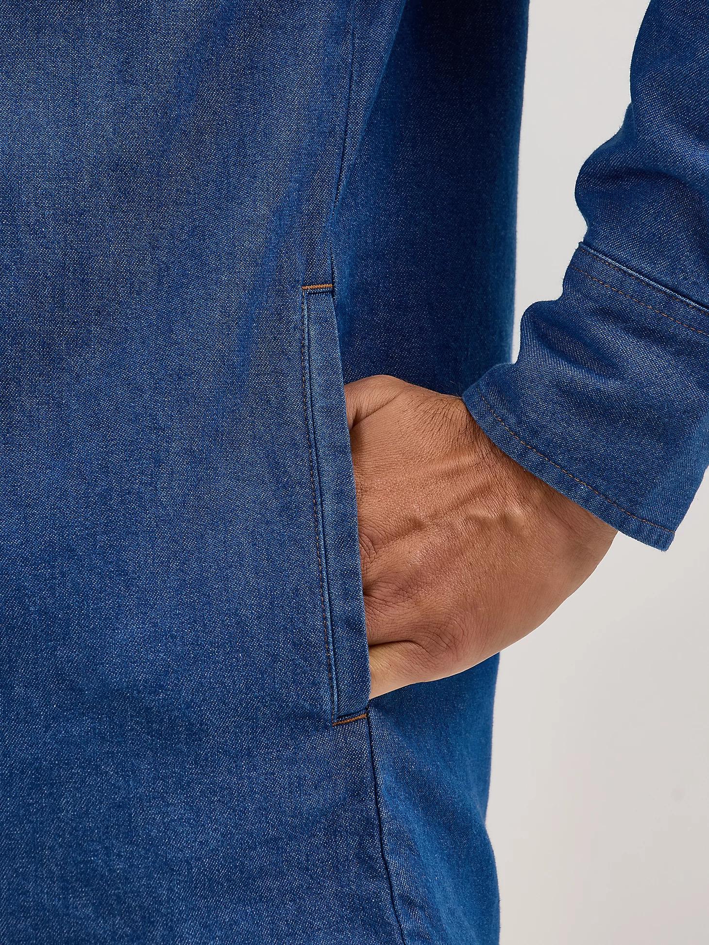 Men's Wrangler® Long Sleeve Flannel Lined Solid Work Shirt Denim Product Image