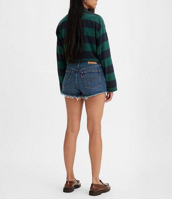 Levi's® 501 High Rise Frayed Hem Denim Shorts Product Image