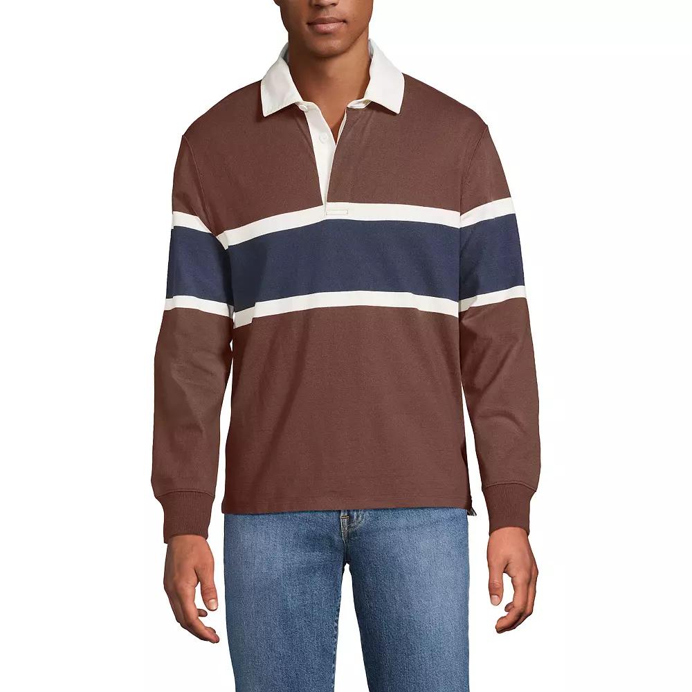 Men's Lands' End Striped Rugby Shirt,  Product Image
