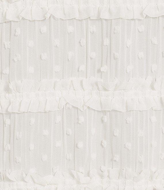 GB Swiss Dot Button Front Ruffled Coordinating Top Product Image