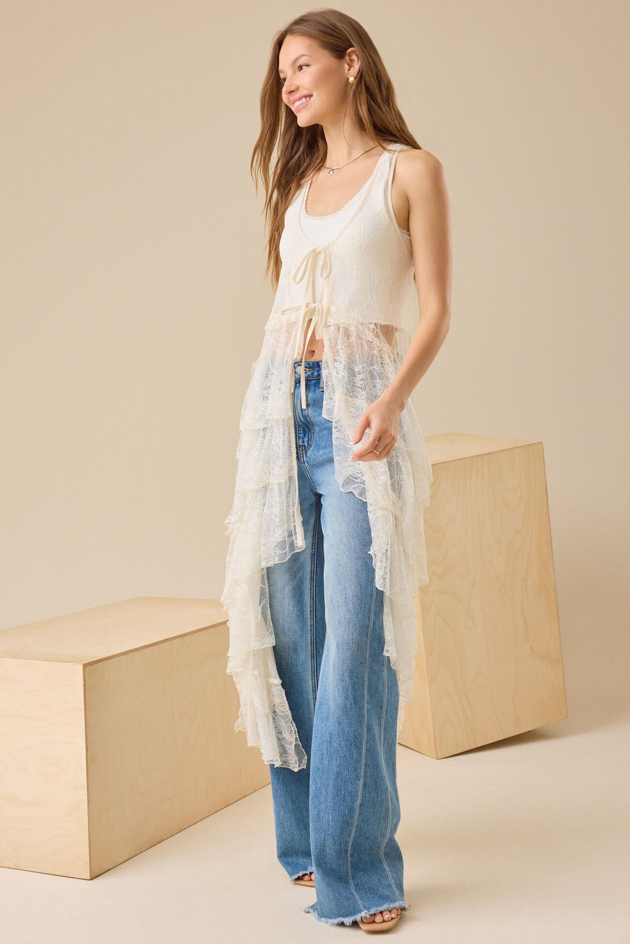 Lizzie Lace Ruffle Kimono Product Image