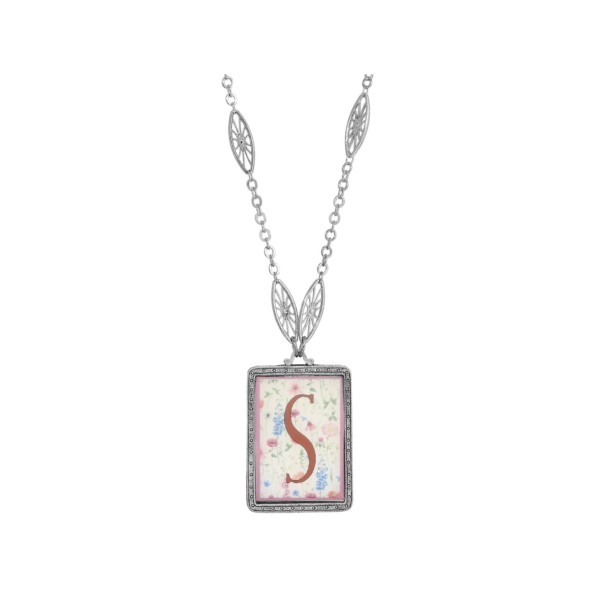 1928 Floral Motif Initial Pendant, Womens, G Product Image