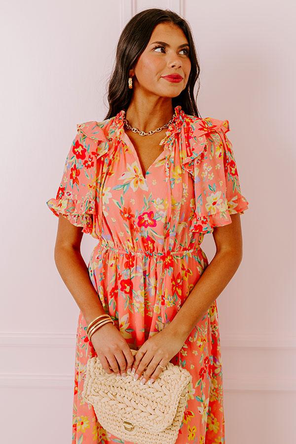 Floral Flair Midi In Coral Product Image