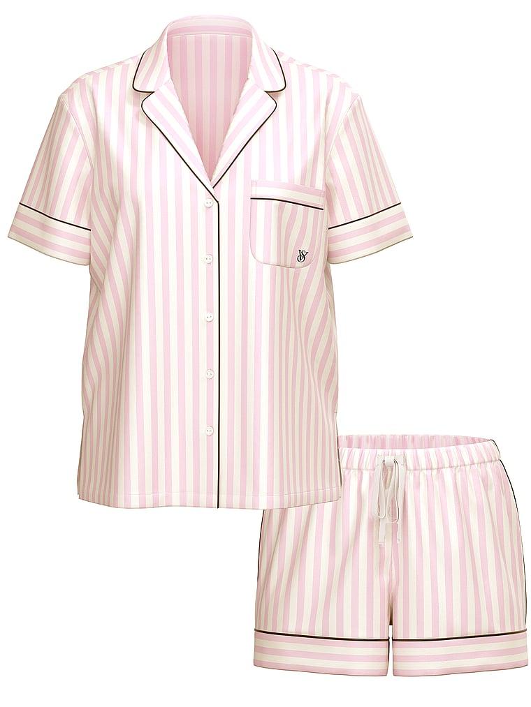 Glazed Satin Short Pajama Set Product Image