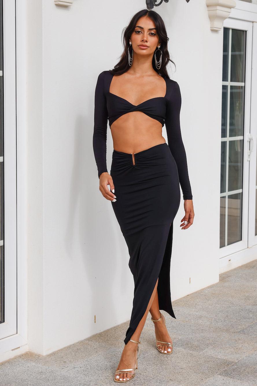 Angel Signs Maxi Skirt Black Product Image