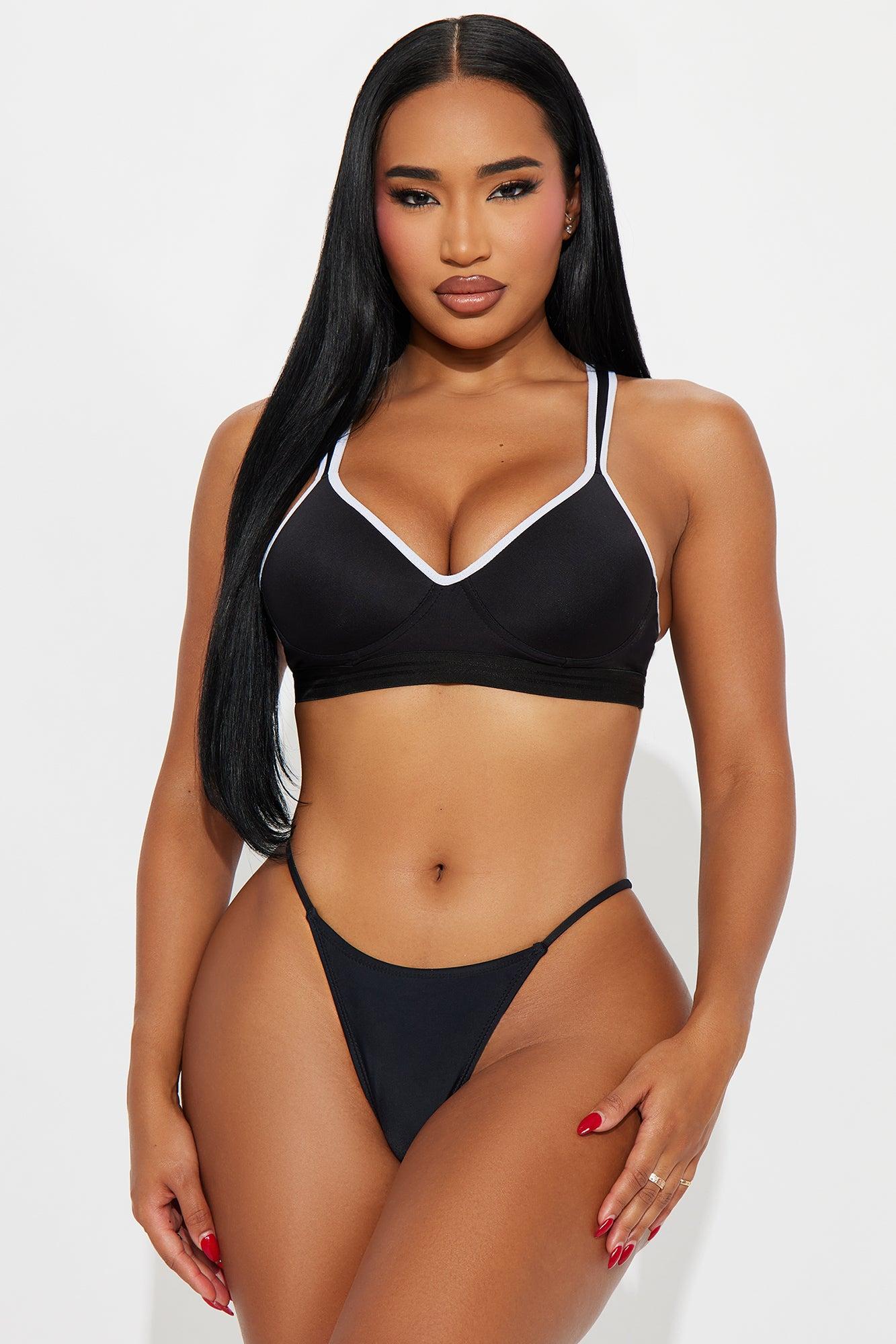 Sporty Look 2 Pack Wireless Molded Cup Microfiber Bra - Black/combo Female Product Image