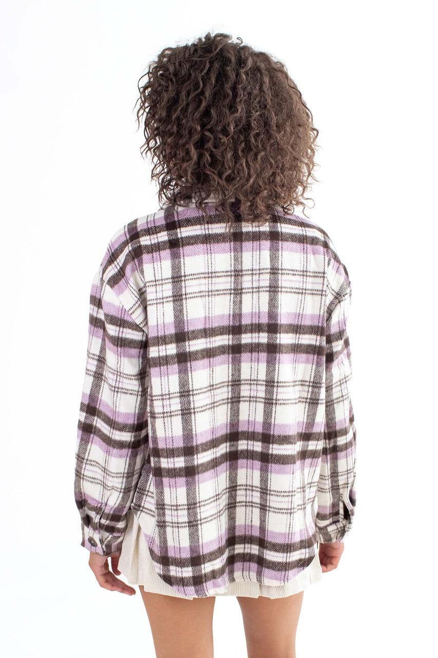 Lavender Brushed Plaid Jacket Product Image