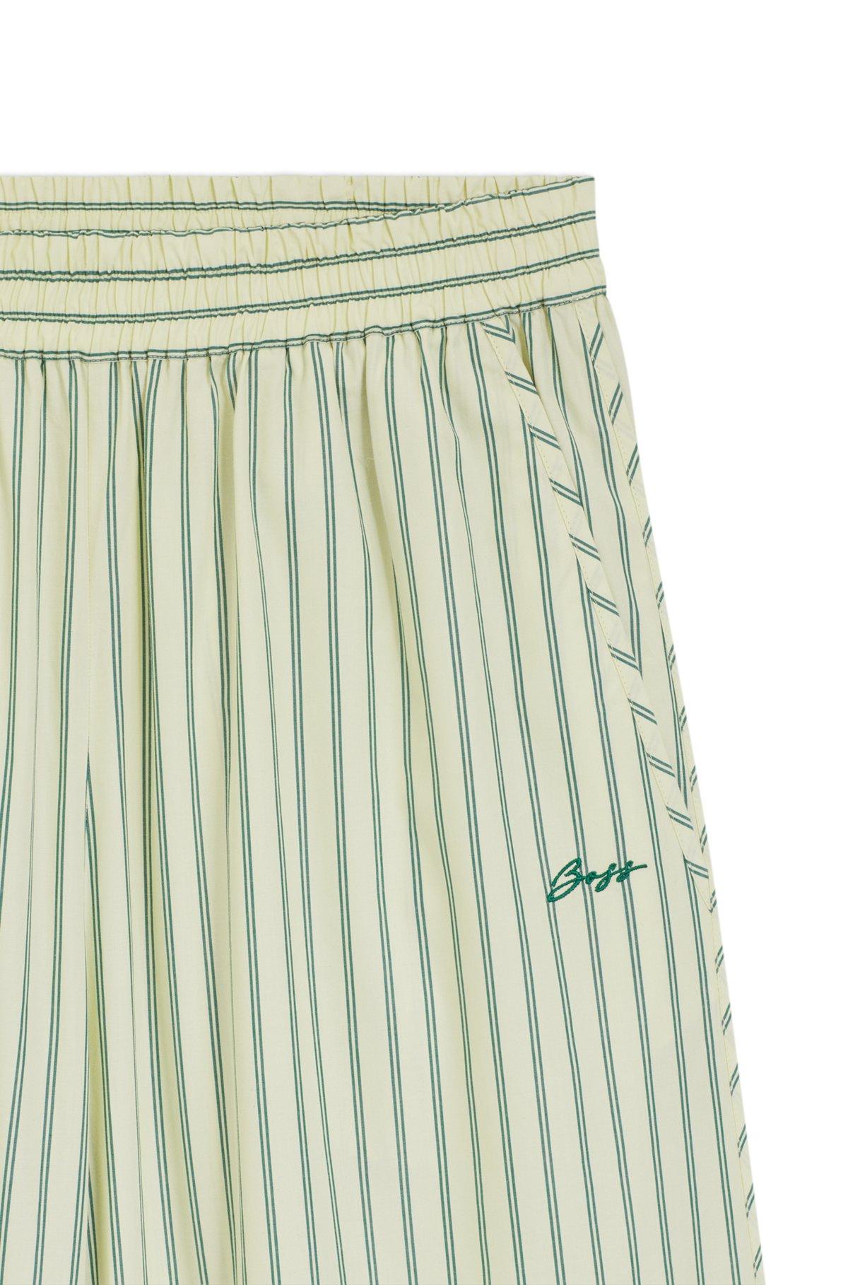 Cotton-poplin trousers with vertical stripe Product Image