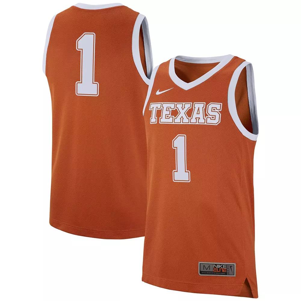 Men's Nike #1 Texas Orange Texas Longhorns Replica Jersey, Size: XL, Team Product Image