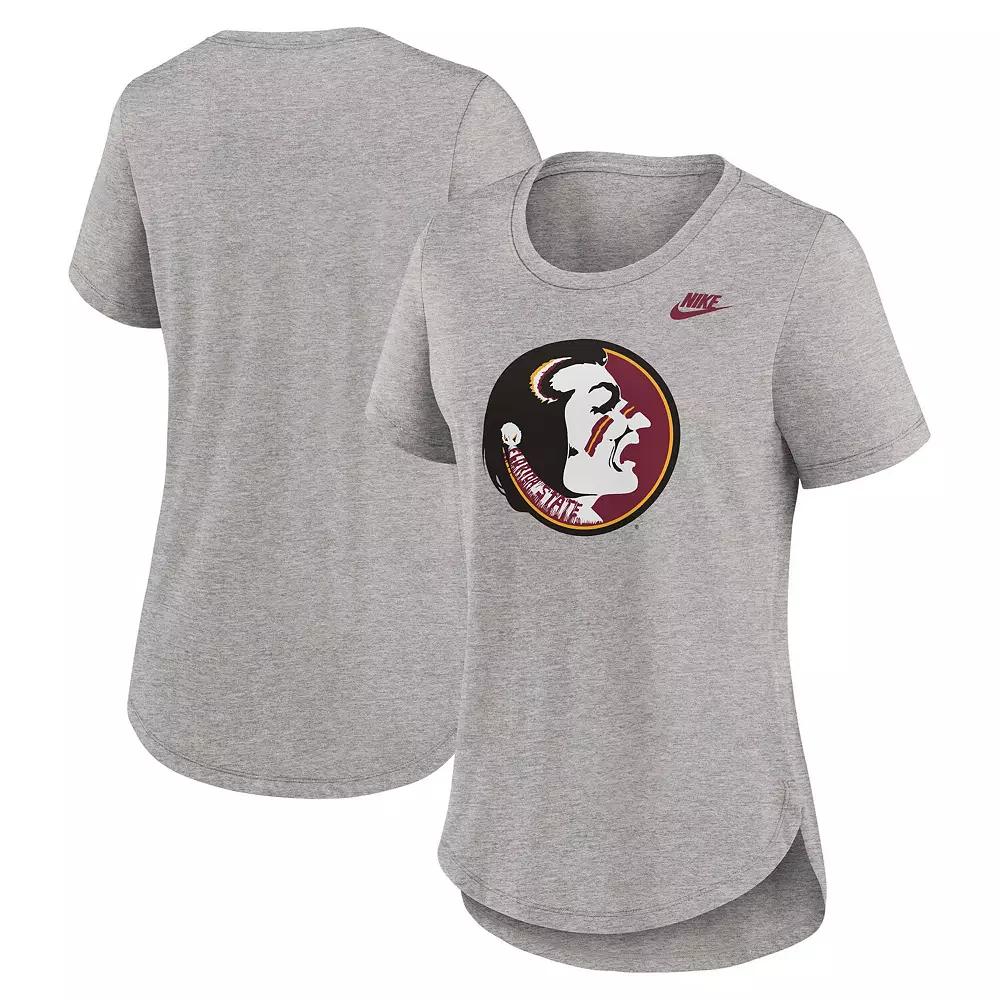 Women's Nike Heather Gray Florida State Seminoles Legacy Tri-Blend T-Shirt, Size: XL, Grey Product Image