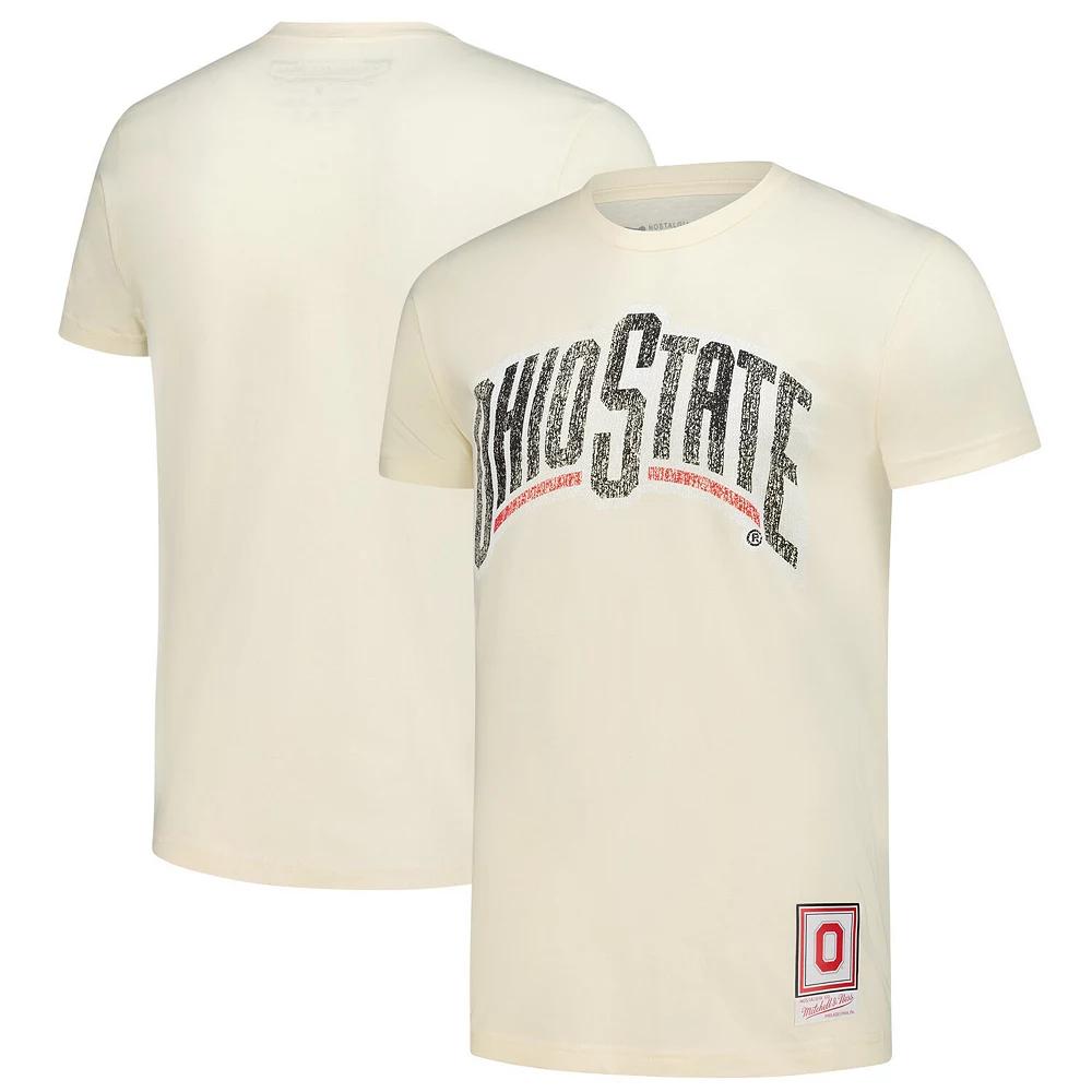 Men's Mitchell & Ness  Cream Ohio State Buckeyes Vintage Tone T-Shirt, Size: XL, Beige Product Image