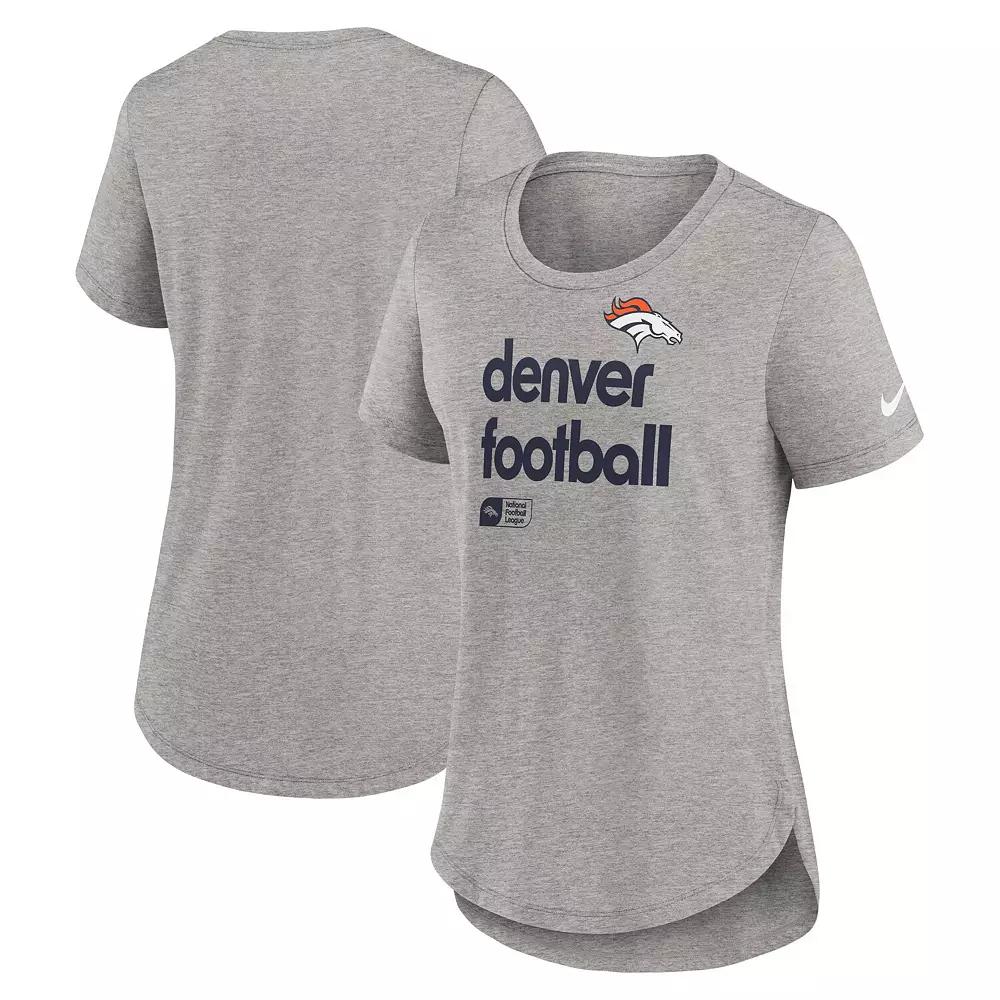 Women's Nike Heather Gray Buffalo Bills Fashion Tri-Blend T-Shirt, Size: Large, Grey Product Image