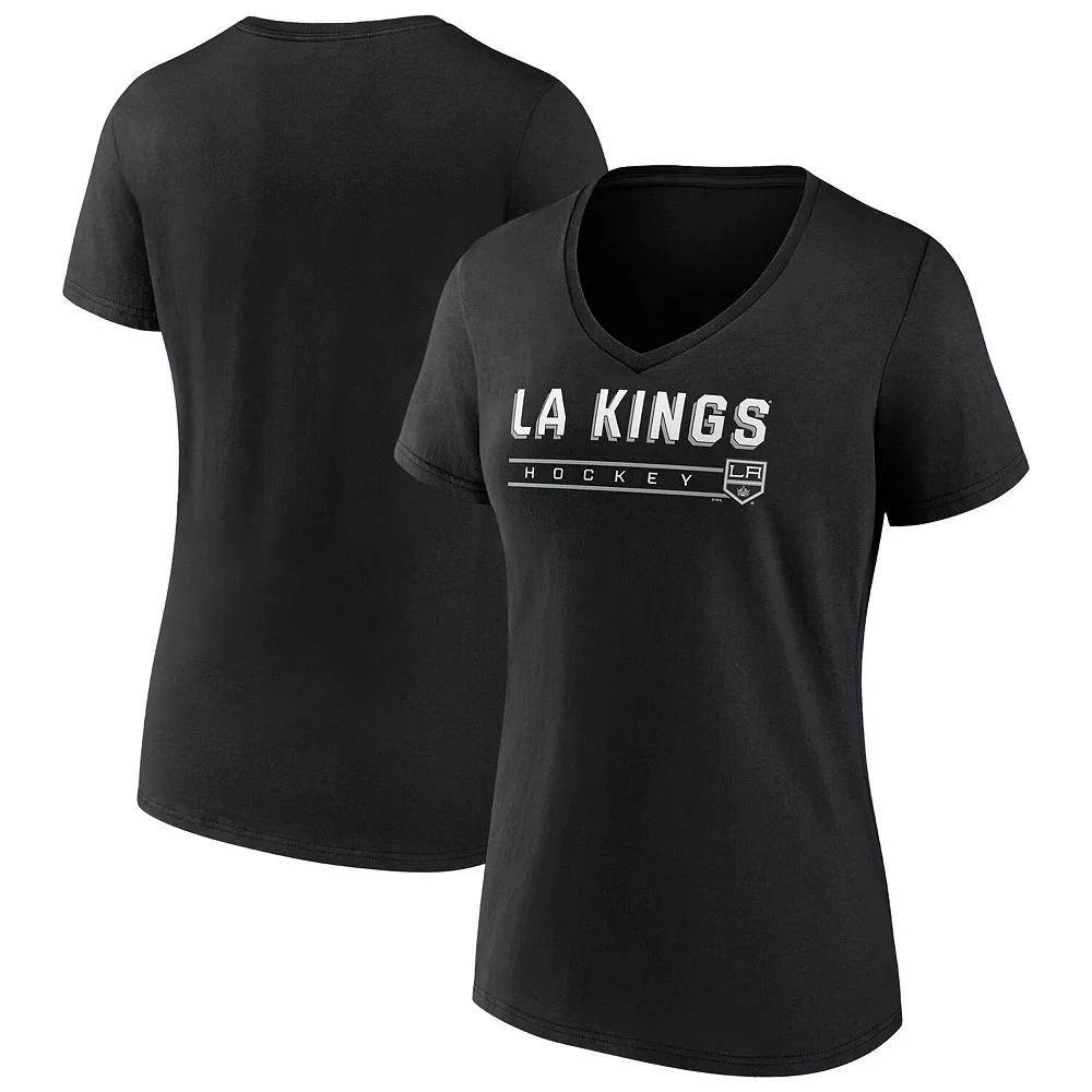 Women's Fanatics Black Los Angeles Kings V-Neck T-Shirt,  Product Image