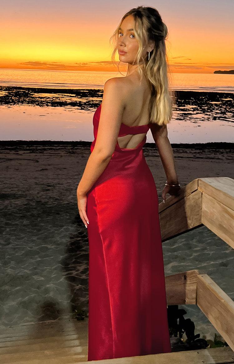 Cassander Red Strapless Maxi Dress Product Image