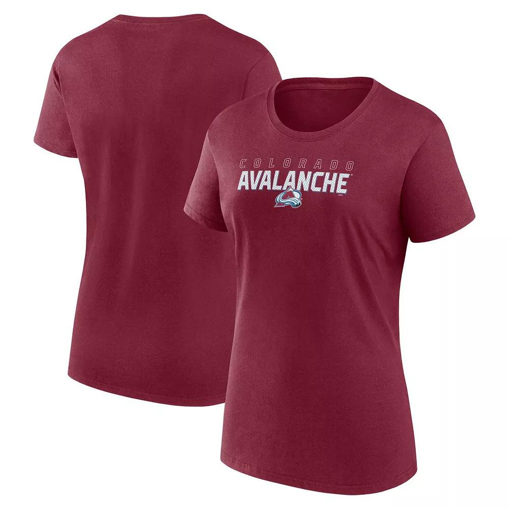 Women's Burgundy Colorado Avalanche Launch Scoop Neck T-Shirt,  Product Image